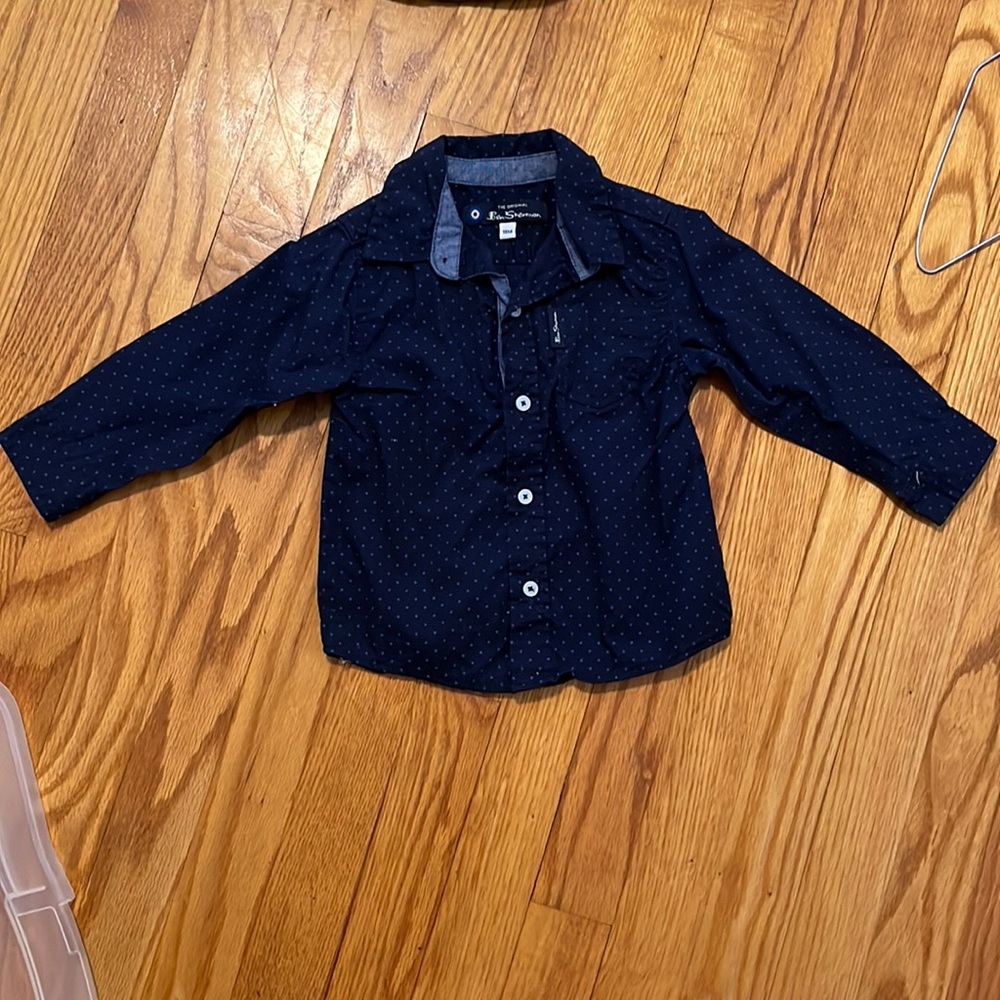 18 month blue patterned button down Ben Sherman